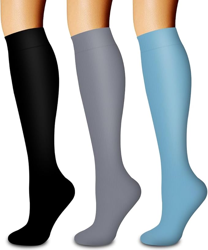 3 Pack Medical Compression Sock-Compression Sock For Women and Men Circulation -Best for Running,Nursing,Athletic Sports by LaiteHebe