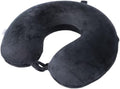 Travel Pillow,100% Pure Memory Foam U Shaped Neck Pillow,Super Lightweight Portable Headrest Great for Airplane, Car,Home,Office,Sleeping Rest (Black) by Far+win