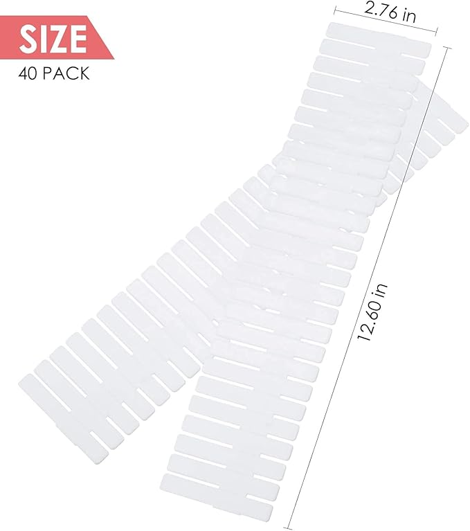 8Pcs Drawer Dividers, Adjustable Drawer Organizer for Socks, Underwear, Makeup, Can Help Tidy Kitchen, Bedroom, Dresser White - Image 2
