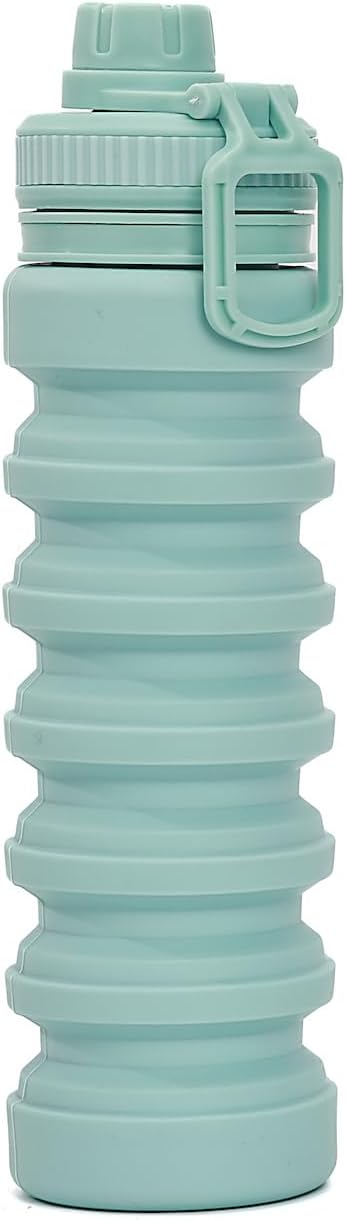 750ml Collapsible Silicone Travel Water Bottle – Foldable Portable Design, Food-Grade Material, Boiling Water Ready, Lightweight for Camping, Hiking and daily use (Green) 3.03 X10.91 IN by Unknown