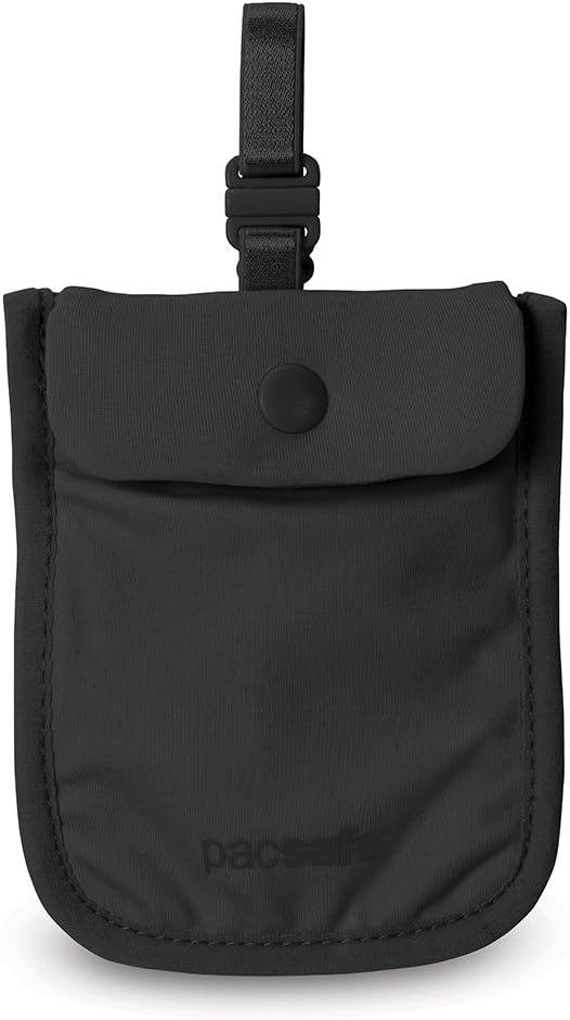 Pacsafe Coversafe S25 Hidden Undercover Travel Bra Pouch for Women (Washable) - Stash up to 6 Credit Cards plus Money and Key with Adjustable, Elastic Strap; Suitable for all Bra Sizes (Black) by Pacsafe