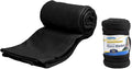 Cozy Fleece Airplane Travel Blanket for Your Flight, Car, Camping, Home or Comforting Warmth Anywhere! - Black by Cl%C3%B6udz