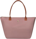 Nylon Tote Bag for Women, Shoulder Foldable Tote with Zipper | GM LIKKIE Large Capacity Waterproof Travel Work Top-handle Everyday Purse, Lightweight Weekend Hobo Handbag by GMLIKKIE