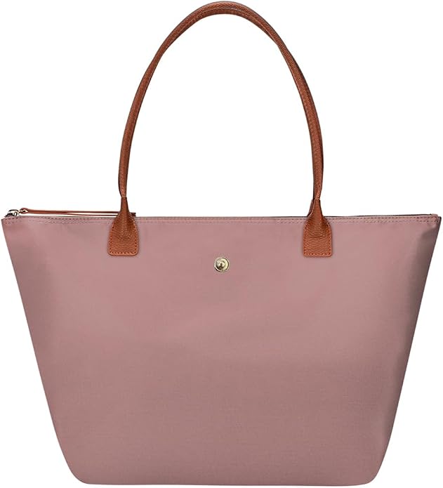 Nylon Tote Bag for Women, Shoulder Foldable Tote with Zipper | GM LIKKIE Large Capacity Waterproof Travel Work Top-handle Everyday Purse, Lightweight Weekend Hobo Handbag by GMLIKKIE
