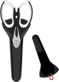 1 Pack Sharp Kitchen Scissors Set with Magnetic Holder, White | Stainless Steel Blade, Ergonomic Non-Slip Handle, Heavy Duty, Food/Meat Scissors for Home, Kitchen and Picnic, All Purpose by VAASEE