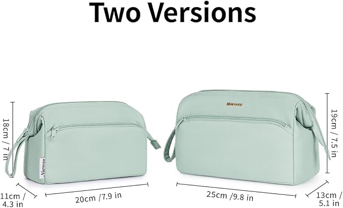 Narwey Makeup Bag Women Large Wide-open Make up Bag Travel Cosmetic Organizer Toiletry Bag for Cosmetics Toiletries Accessories (Mint Green) - Image 3