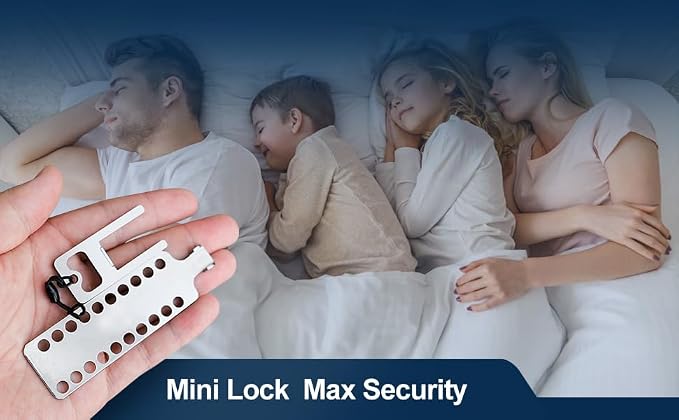 Portable Door Lock for Travel - Hotel Door Locks for Travelers Security, Stainless Steel Door Safety Locks from Inside, Apartment Door Security Devices Magnetic Door Jammers - Image 6