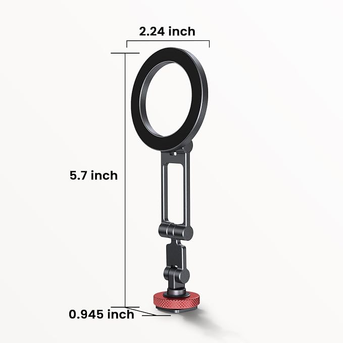 LOXP Magnetic Phone Tripod Mount with Cold Shoe and Adapter with 1/4" Screw | Adjustable Aluminum Alloy Phone Mount, Camera Mount for iPhone 17/16/15/14/13/12 Series - Image 9