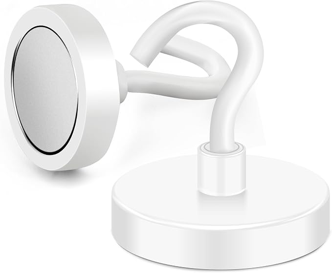 Magnetic Hooks Heavy Duty 170LB Super Strong Hook for Cruise | Neodymium Earth Magnets with Hook for Hanging Magnetic Metal Hanger for Fridge Toolbox Storage White 4 Pack - Image 6