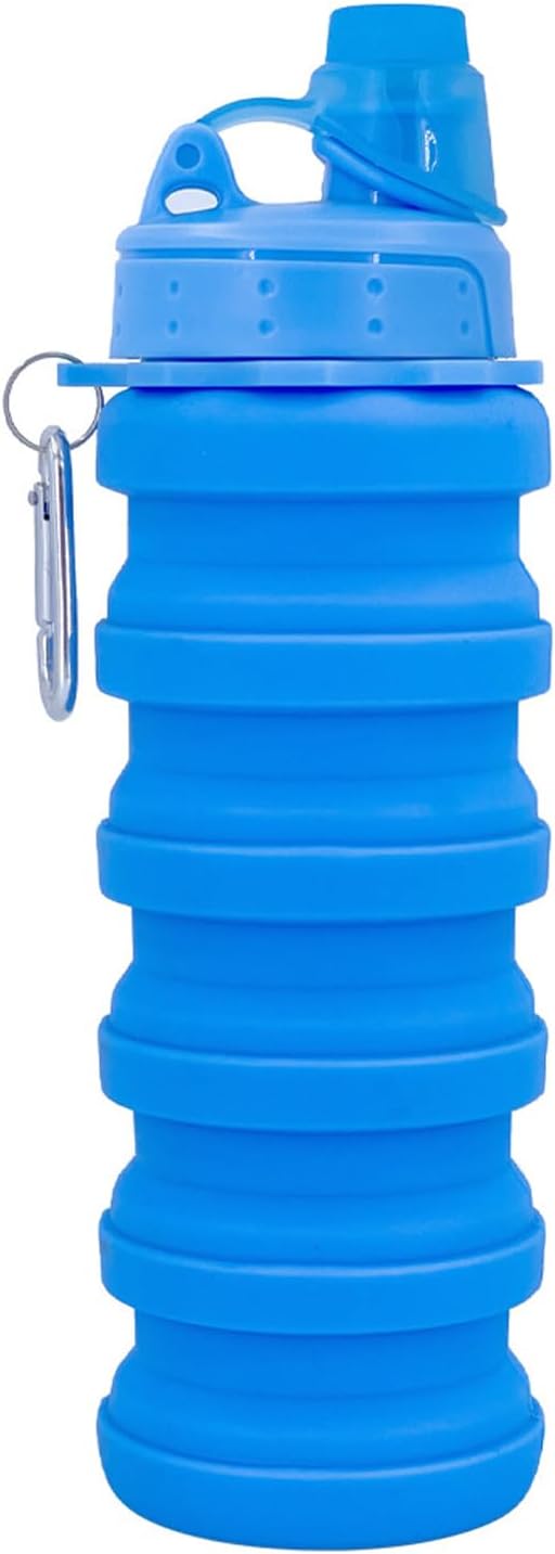 Collapsible Water Bottles Travel water bottle Sports Portable Sport Water Bottle Reusable Water Bottles comes with mountaineering Buckle 500ml silicone Water-proof camping water bottle by YCTMALL