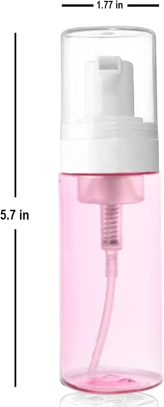 3-Pack Travel-Sized Foaming Pump Bottles - Empty Foaming Liquid Soap Dispensers - for Refillable Travel Hand Soap Shampoo Foaming Castile Cosmetics - BPA Free (100ml/3.3oz) (Pink) - Image 7
