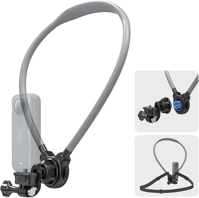 Magnetic Neck Mount for Action Camera, Quick Release Chest Holder Mount for Hands-Free POV/Vlog with Adjustable Chest Strap for Insta360 X5/X4/X3, Gopro 13/12/11, DJI Action 6/5pro/4, Nano and More by SKEZN