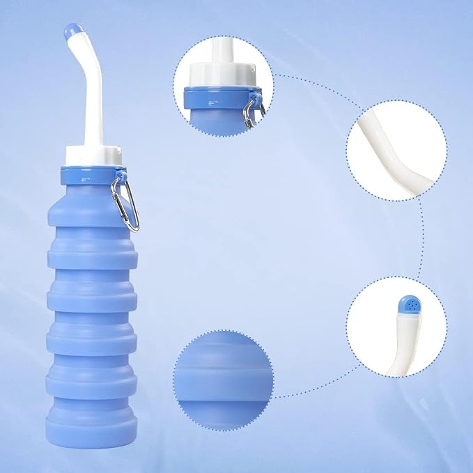 550ML Portable Foldable Bidet Bottle, Blue– Travel-Friendly, Leak-Proof, Personal Hygiene Bidet for Home, Office, Outdoor & Postpartum Care - Image 3
