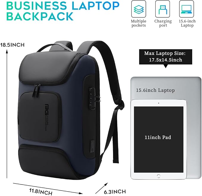 BANGE Anti Theft Backpack,Slim Laptop Backpacks Fit for 15.6 INCH，Business Backpack with USB Charging Port,Men Travel Backpack for Men and Women - Image 4