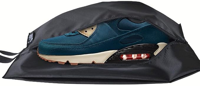 MISSLO Portable Nylon Travel Shoe Bags with Zipper Closure (Pack 4, Black) - Image 8
