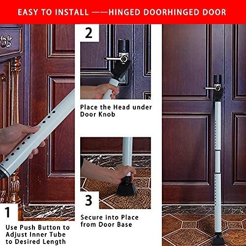 2 Pack 2-in-1 Door Security Bar & Sliding Patio 28″ Door Stopper Security Jammer Bar Child Proof Adjustable Constructed of High Grade Iron Window Doors Security Bars, White - Image 5