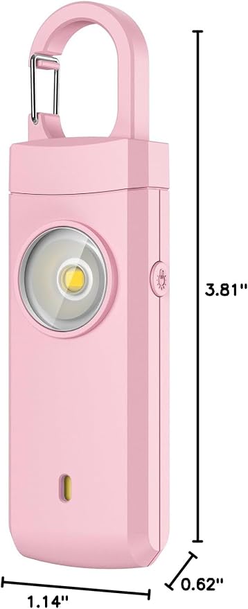 Rechargeable Personal Alarm for Women - Christmas Birthday Gifts for Women, Daughter, College Student, Teen Girl, Elders, Kids, Siren Alarm, USB Charging, Pink - Image 8