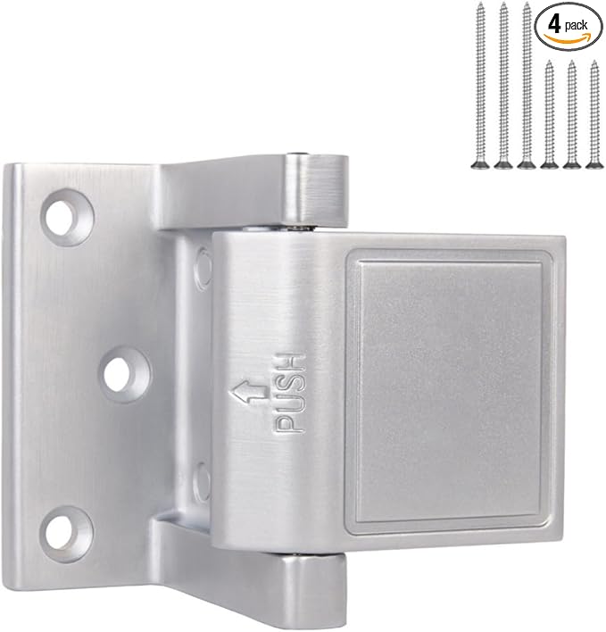 4 Pack Door Lock Reinforcer Privacy Door Latch for，Hotel Security Door Lock ，Privacy Door Latch for in-Swinging Doors Extra High Home Door Security Lock by Wannianmu