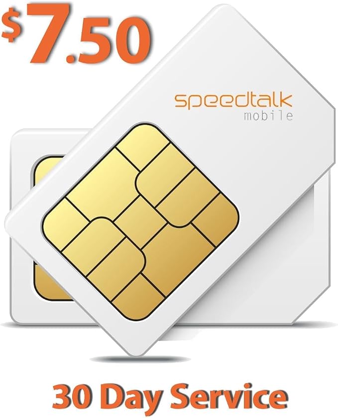 GSM SIM Card for 5G 4G GPS Trackers - Pet Kid Senior Vehicle Tracking Devices - 30 Day Service| USA Coverage Canada & Mexico Roaming by SpeedTalkMobile