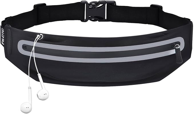 Running Belt Fanny Pack, Running Waist Pack for Women & Men USA Patented Hands-Free Reflective Runner Pouch Belt Fitness Workout Bag No-Bounce Adjustable Sport Travel Fanny Pack Cell by FILOTO