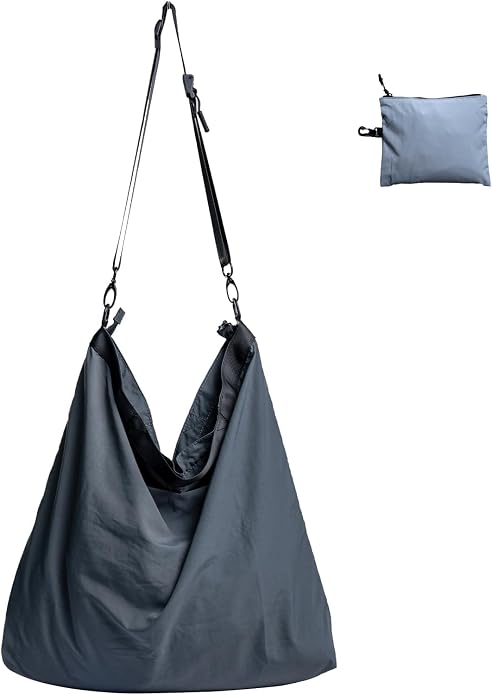Lightweight Foldable Nylon Crossbody Bag,Compact Polyester Packable Tote,Collapsible Handbag for Travel,Gym,Shopping by Fynarzel