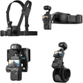 4 in 1 DJI Osmo Pocket 3 Accessories Kit,Quick Release Chest Mount Harness/Quick Release Head Strap Mount/ 360°Rotating Wrist Strap/Quick Clip Mount with Expansion Adapter (Set 1) by SUREWO