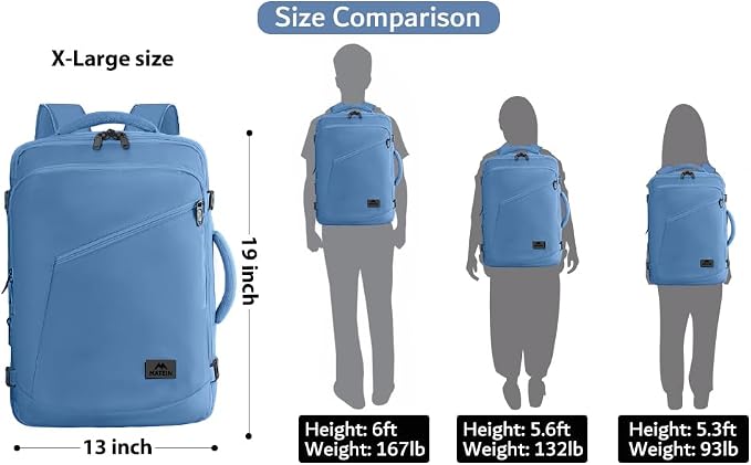 MATEIN Cute Backpack for Women, Expandable Carry on Backpack for Travelling | 45L Rucksack for Traveler Nurses Teacher, Fits Overhead Bin, Water Resistant, Lightweight, Gifts for Business Outdoor Sports - Image 4
