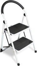 Jack Boss 2 Step Ladder, Folding Lightweight Step Stool with Wide Anti-Slip Pedal for Home, Office, Kitchen and Garage, Service Height 18.5 inch, 400 lbs Capacity by JACKBOSS