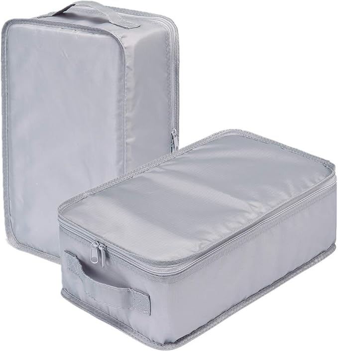 JJ POWER Travel Shoe Bags, Foldable Waterproof Shoe Puches Organizer-Double Layer (2 Grey Shoe Bags) by JJ+POWER