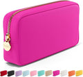 Embla Makeup Bag Travel Cosmetics Pouch and Toiletry Bag, Nylon Zipper Pouch Purse, Cute Make Up Organizer Storage Tote for Women Girls, Waterproof Travel Skincare Case, Small Makeup Bags, Fuchsia by Embla