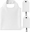 2 Pack Foldable Shopping Bag, Reusable Grocery Tote Bag, White | Waterproof Nylon, 35 Pounds Weight Capacity, Pocket Size Carrier by Unknown