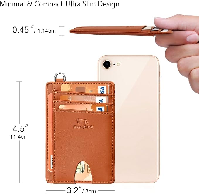 FurArt Slim Minimalist Wallet RFID Credit Card Holder for Men | slim minimalist compact rfid id window thin - Image 7