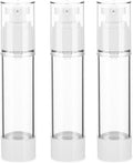 1.7OZ/50ML Clear Airless Pump Bottles, Lotion Dispenser Travel with Pump, Vacuum Plastic Travel Size Lotion Bottle for Foundation, Creams, Cosmetic(3 Pack) by Weareyourgoodpartners