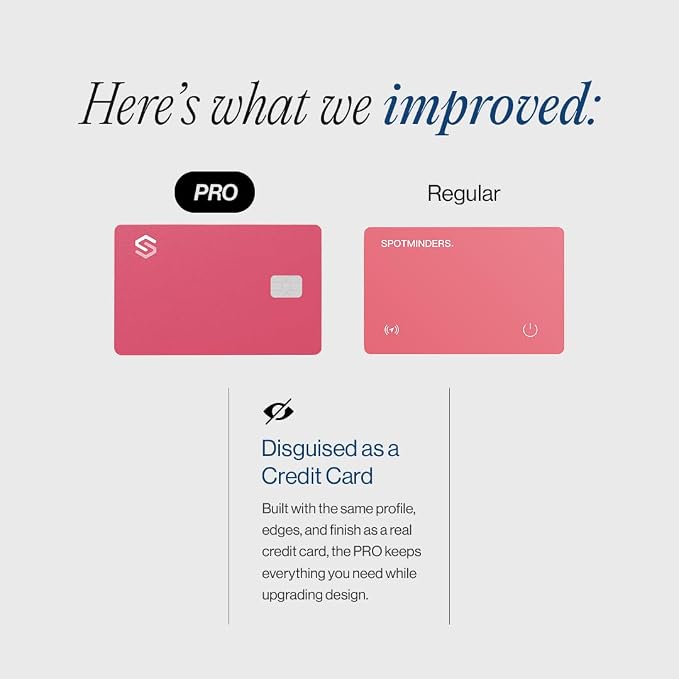 SPOTMINDERS Apple MFi Certified Credit Card Wallet Tracker PRO Pink (iOS Only) Travel Essentials for Women Works with Apple Find My Rechargeable Tracking Card IP68 0.07in Slim Item Finder for Passport - Image 8