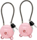 FORGE TSA Approved Luggage Locks, Keyed Alike TSA006 Dimple Key Travel Lock with Zinc Alloy Metal Body, Secure Cable Lock for Suitcase, Backpack, Gym Bags. 2 Pink Locks by Forge