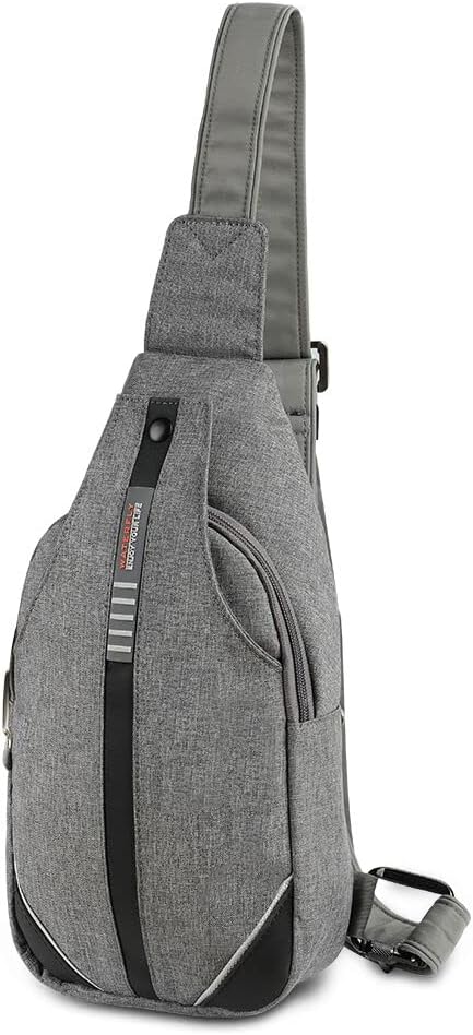 WATERFLY Small Crossbody Sling Backpack Anti Theft Backpack for Traveling Chest Bags for Men&Women Multipurpose Casual Daypack Hiking Shoulder Bag (Gray) by Waterfly
