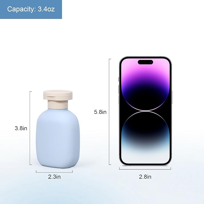 3.4 oz Travel Bottles, Empty Plastic Squeeze Containers With Flip Cap for Toiletries, Leakage-proof Essentials Conditioner (4 Pack, Blue) - Image 3