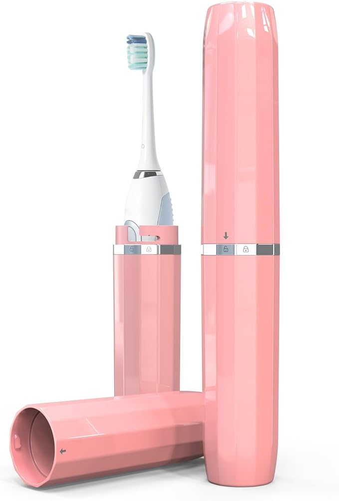 Long Ventilated Electric Toothbrush Travel Case, Portable Holder, Fits Most Standard Straight Electric Toothbrushes (Pink) by Unknown
