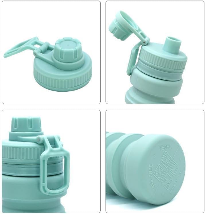 750ml Collapsible Silicone Travel Water Bottle – Foldable Portable Design, Food-Grade Material, Boiling Water Ready, Lightweight for Camping, Hiking and daily use (Green) 3.03 X10.91 IN - Image 5