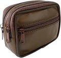 Leatherboss Genuine Leather Travel Outdoor Hiking Belt Pouch with Zipper Pocket Wallet for men women (Dark Brown) by LeatherbossCollection