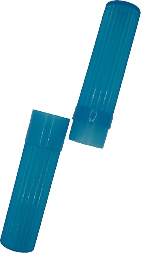 Blue Toothbrush Covers & Soap Box Set - Matching Colors - Tooth Brush Cover Cap, Soap Dish Travel, Soap Dish Holder Travel - Plastic Portable Set with Cover - Image 2