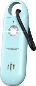 TECKNET Personal Safety Alarm,Portable Personal Alarm for Women with Flashing Strobe Light & Low Battery Alert,130dB Rechargeable Emergency Keychain Alarms for Women ,Men,Kids,Seniors(Blue) by Tecknet
