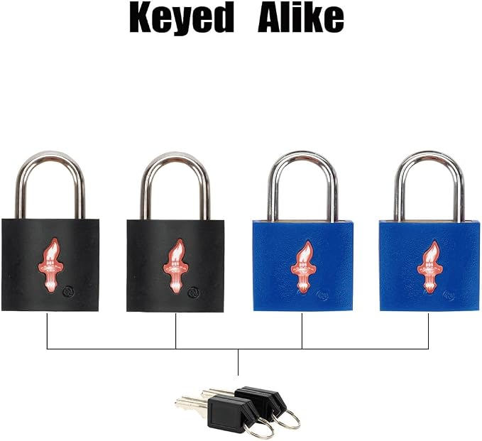 Safe Skies Keyed Alike TSA Lock 4-Pack, Black+Blue | 4 Locks, 8 Keys Total | Black & Blue Set | TSA Safe Skies Approved | Great for Small Families | 90-Day Warranty - Image 2