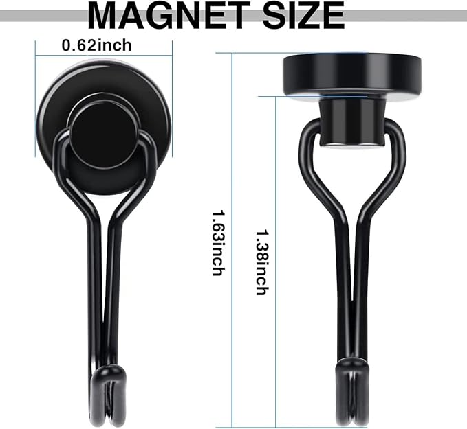 Swivel Swing Magnetic Hooks, 2026 Cruise Essentials | Heavy Duty Strong Magnets Refrigerator Fridge Hanging for Classroom Beach Vacation Kitchen Grills Home - Image 3