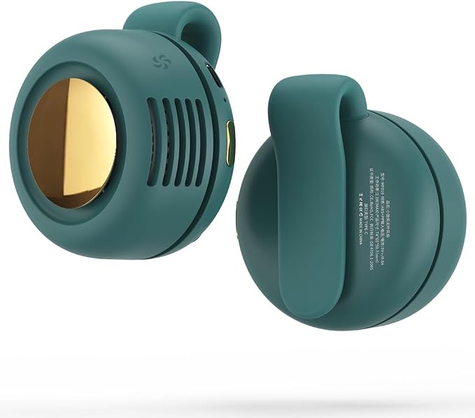 Portable Silent Mini Bladeless Electric Fan,Small fan Clip on for Shirt & Waist,2026 New Mini Bladeless Fan Clip On,Adjustable 3-Speed For Outdoor & Travel & Office, Travel Accessories, Gift (green) by IGRARK