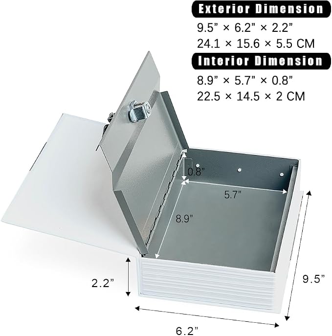 Diversion Book Safe Storage Box (Size 9.5"×6.2"×2.2") With Security Combination Lock, Dictionary Secret Hidden Safe (ITALY - Combination Lock) - Image 3