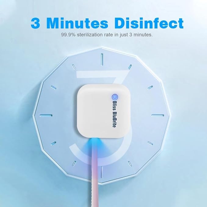 Portable UV-C Toothbrush Sanitizer and Holder – Travel Case for Manual & Electric Toothbrush Heads – UV Light Cleaning Box – USB Rechargeable – Travel-Friendly - Image 6