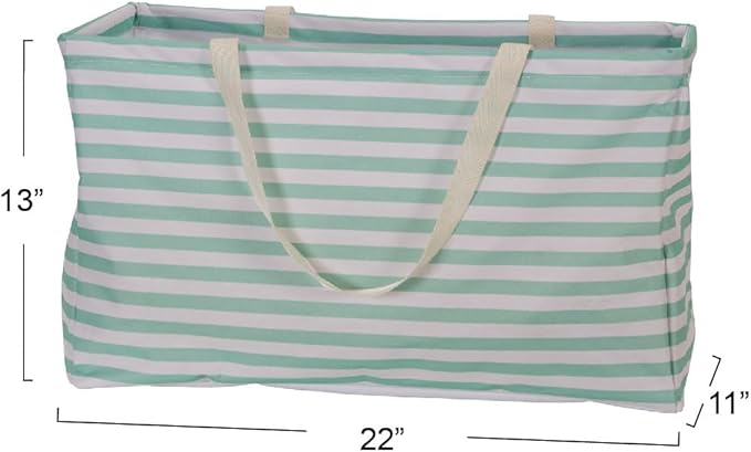 Household Essentials Teal Striped Krush Container All-Purpose Utility Tote - Image 4