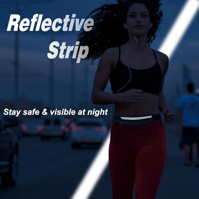 U·LANARO Slim Running Belt Fanny Pack Running Phone Holder Waist Band Pouch | Fits ALL Phones | Non Chafing | Adjustable | Light | Expandable Pocket | Runners Gear Accessories | Men Women | Money Belt - Image 8