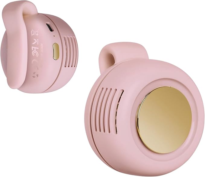 Portable Silent Mini Bladeless Electric Fan,Small fan Clip on for Shirt & Waist,2026 New Mini Bladeless Fan Clip On,Adjustable 3-Speed For Outdoor & Travel & Office, Travel Accessories, Gift (pink) by IGRARK